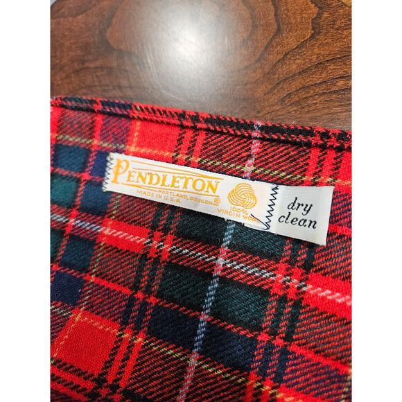 Vintage Pendleton Wool Tartan Plaid Christmas Holiday Scarf - Picture 5 of 8